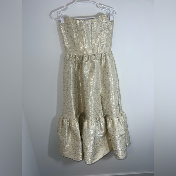 V. Chapman Virginia Tiered Strapless Corset Midi Dress bridal size 4 - Picture 4 of 16